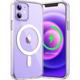 Caseworld Apple iPhone 12 Kapak Magsafe Kablosuz Şarj Destekli Şeffaf Kılıf