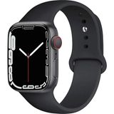 CaseWorld Apple Watch 2/ 3/ 4/ 5/ 6/ 7/ 8/ Se Uyumlu Kayış 38/ 40/ 41mm Yumuşak Renkli Silikon Large Kordon - Siyah