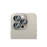 CaseWorld iPhone 15 Pro Max ile Uyumlu CaseWorld Alloy Serisi Oleofobik Anti Reflective Kamera Lens Koruyucu Titanyum-Gri