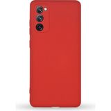 Caseworld Samsung Galaxy S20 FE Kapak Içi Kadife Kamera Korumalı Lansman Silikon Kılıf - Kırmızı