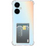 Caseworld Tecno Camon 19 Pro Kapak ile Uyumlu Kamera Korumalı Kartlıklı Darbe Emici Özellikli Şeffaf Silikon Kılıf