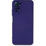 Caseworld Xiaomi Redmi Note 11 Global Kapak Içi Kadife Kamera Korumalı Lansman Silikon Kılıf - Mor