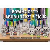 Casey Store Labubu Tarzı Boyanabilir 3D Figür Seti - Kendin Tasarla, Ramen & Donut, Sanat Oyuncağı (Art Toy) - Beyaz