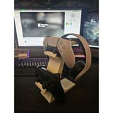 Casey Store Playstation Kolu ve Kulaklık Standı – Şık Siyah 3D Yazıcı Üretimi Düzenleyici - Beyaz