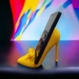 Casey Store Telefonunuz Da Topuklu Giyer! 👠fiyonklu Stiletto Topuklu Ayakkabı Telefon Tutucu Standı - Sarı