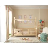 Casia - Natural Kızılderili Çatılı Montessori Karyola - Ahşap - 120x200