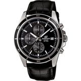 Casio 526L Edifice Erkek Kol Saati 10 ATM Su Geçirmezlik Siyah Deri Kordon Çelik Kasa