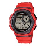 Casio AE-1000W-4AVDF Quartz Dijital Silikon Kırmızı Erkek Kol Saati