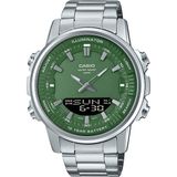 Casio AMW-880D-3AVDF Erkek Kol Saati Yeşil Kadran 5 ATM Suya Dayanıklı Çelik Kasa ve Kordon