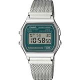 Casio Casıo A158WEM-3DF Dijital Retro Çelik Hasır Kordon Kronometreli Unısex Kol Saati - Standart