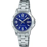 Casio Casıo LTP-V004D-2B Çelik Kordon Gümüş Renk Takvimli Kadın Kol Saati - Standart