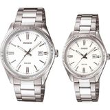 Casio Çift Kol Saati Kadın-Erkek Renkli Metal Kasa Suya Dayanıklı 50 Mt Analog