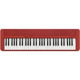 Casio CT-S1RD Casiotone piyano klavye, 61 vuruşa duyarlı tuşlu, kırmızı