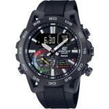 Casio Edifice Siyah Silikon Erkek Kol Saati 100 Metre Su Geçirmez - Siyah - Siyah
