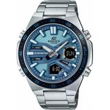 Casio Efv-C110d-2Bdf Edifice Quartz Analog/Dijital Çelik Gri Mavi Kadran 10 Atm 47 Mm Erkek Kol Saati