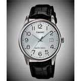 Casio Erkek Kol Saati MTP-V002L-7AVD Gri Oval Kasa Çelik Suya Dayanıklı Deri Kordon