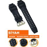 casio ga1000 saat uyumlu silikon saat kordonu kayışı cs - Siyah