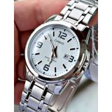 Casio Gümüş Silver Renk Çelik Kordon Spor Metal Erkek Kol Saati + Bileklik Hediyeli Nda97