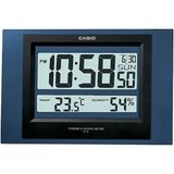 Casio ID-16S-2DF Plastik Kasa Mavi Renkli 29 x 19.5 cm Çaplı Isı ve Nem Ölçerli Takvimli Dijital Masa ve Duvar Saati