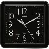 Casio IQ-06-1DF Plastik Kasa Siyah Renkli 24.5 x 23 cm Çaplı Modern Quartz Saniye Mekanizmalı Duvar Saati