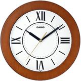 Casio IQ-126-5BDF Plastik Kasa Kahverengi Renkli 26 cm Çaplı Modern Quartz Saniye Mekanizmalı Duvar Saati