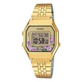 Casio Kadın Kol Saati Altın Renkli Suya Dayanıklı Pilli (Quartz) Fonksiyonlu Çelik Kordon LA680WGA-4CDF