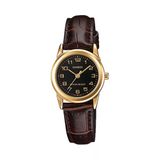 Casio Ltp-V001gl-1Budf Quartz Deri Kahverengi Siyah Kadran 25 Mm Kadın Kol Saati