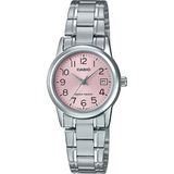 Casio Ltp-V002d-4Budf Metal Kasa Metal Kordon Takvimli Metalik Renk Kadın Kol Saati