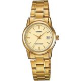 Casio Ltp-V002g-9Audf Minimal Gold Metal Kordon Analog Altın Renk Kadın Kol Saati