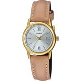 Casio LTP-V002GL-7B3UDF Kadın Kol Saati Pilli (Quartz) Çelik Kasa Suya Dayanıklı Kahverengi Deri Kordon