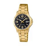 Casio Ltp-V004g-1Budf Quartz Çelik Altın Rengi Siyah Kadran 30 Mm Kadın Kol Saati