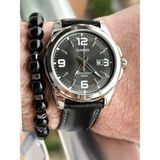 Casio Marka Full Çelik Kasa, Siyah Deri Kordon, Takvimli, Lüx Erkek Kol Saati + Bileklik - Renkli