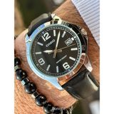 Casio Marka Full Çelik Kasa,Deri Siyah Kordon,Takvimli,Rakamlı Kadran Lüx Erkek Kol Saati + Bileklik - Renkli
