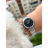 Casio Marka Gümüş Renk, Çelik Kordon Sertifikalı Dikdörtgen Kasa Retro Kadın Kol Saati+Bileklik