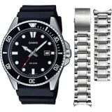 Casio MDV-107 Bill Gates Saati Çelik Kordon Hediyeli - Siyah