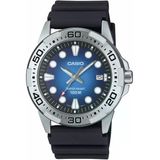 Casio Mtd-140-2Avdf Quartz Silikon Siyah Mavi Kadran 10 Atm 44 Mm Erkek Kol Saati