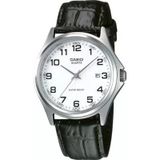 Casio MTP-1183E-7BDF Quartz Deri Siyah Beyaz Kadran Erkek Kol Saati