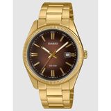 Casio MTP-1302PGC-5AVEF Erkek Gold Metal Kordon Kahverengi Kadran Kol Saati 2 Yıl Ersa Saat Garantili - Altın