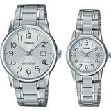 Casio Mtp-Ltp- V002D-7BUDF Çift Kol Saati Kadın-Erkek Renkli Metal Kasa Suya Dayanıklı Analog Saat