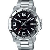 Casio Standart MTP-VD01D-1BVUDF Kol Saati Erkek Pilli (Quartz) 50 Atm Suya Dayanıklı Gri Çelik Kordon - Siyah