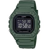 Casio W-218H-3Bvdf Uzun Ömürlü Pil Silikon Kordon Metal Kasa 5 Atm Suya Dayanıklı Yeşil Renk Erkek Kol Saati
