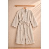 Casnack Babür Kimono Model Oversize Bornoz - L - XL - Bej