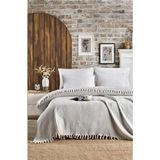 Casnack Çift Kişilik Pike 1500 gr Klasik Desen Açık Gri Pamuk Kumaş 200X230 cm