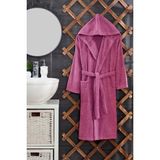 Casnack Quina Yeşil Kapüşonlu Oversize Bornoz - 2XL - Mürdüm