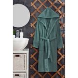 Casnack Quina Yeşil Kapüşonlu Oversize Bornoz - S - M