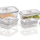 Caso 1197 VacuBoxx E-Set Vakum Kabı, 4 Adet, Vakumlu El Pompası Ve Adaptör Dahil, BPA İçermez
