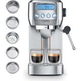 Caso Espressogourmet Crema - Portafiltre Makinesi, Espresso Makinesi, Süt Köpürtücülü, Espresso, Cappuccino, Paslanmaz Çelikten Portafiltre, 20 Bar Ulka Pompa, Kahve Makinesi Kahve Tozu, Ese Pedleri