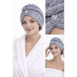 Caspara Kadın Mikrofiber Saç Bonesi I Düğmeli Lastikli I Hızlı Kuruyan Saç Havlusu - gri - Bordo
