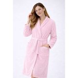 Caspara Pamuklu Premium Bornoz I Unisex I Ultra - Soft I Bornoz I Şal Yaka I Çeyiz I Erkek & Kadın Bornoz - S - M - Pembe