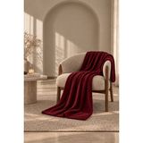 Caspara Premium Peluş Wellsoft Tv Battaniyesi 110 x 170 Yumuşak & Sıcak Koltuk Battaniyesi Unisex - Bordo - 110 x 170 cm